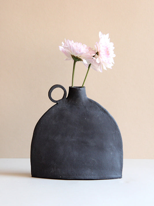 Ring vase - Black Stoneware